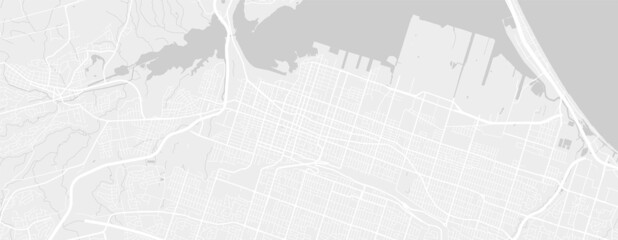 White and light grey Hamilton city area vector horizontal background map, streets and water cartography illustration.