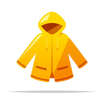 recommend clip art: Yellow raincoat vector isolated illustration