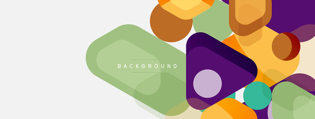 Abstract round geometric shapes and circles background. Trendy techno business template for wallpaper, banner, background or landing