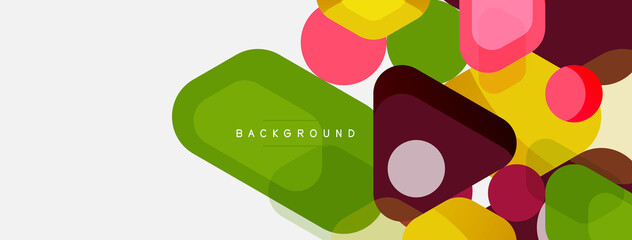 Abstract round geometric shapes and circles background. Trendy techno business template for wallpaper, banner, background or landing