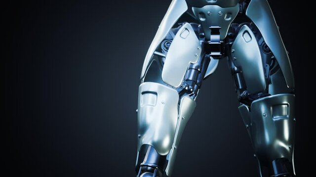 sci-fi robot woman animation in the digital world of the future