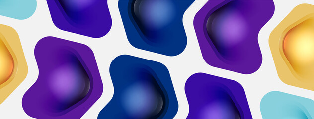 Color arrow shapes on white backdrop. Minimal geometric abstract background. Vector illustration for wallpaper banner background or landing page