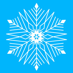 Snowflake icon, Christmas decoration. White snowflake for design, vector
