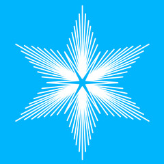Needle snowflake icon, christmas decoration. Excellent snowflake for design, symmetrical crystal vector