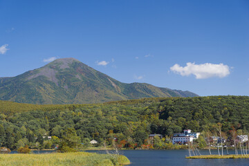 白樺湖と蓼科山