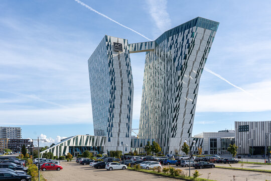 Copenhagen, Denmark - October 08, 2021: AC Bella Sky Hotel, convention and congress center in Orestad district