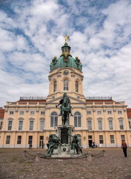 Berlin, Germany - August 10, 2021: Charlottenburg Palace front view. Palace was built during 1695 bis 1791. From 1701 to 1888 the castle was used as the summer residence of the Prussian king.