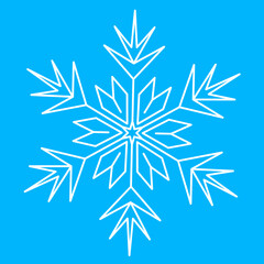 Snowflake, symmetrical icon symbol of winter and christmas. Star snowflake, vector