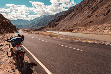 Ladakh solo bike trip - obrazy, fototapety, plakaty