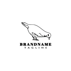 bird logo cartoon icon design template black isolated vector illustration