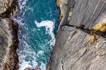 Aerial view of the coastline at Dawros in County Donegal - Ireland