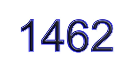 blue 1462 number 3d effect white background