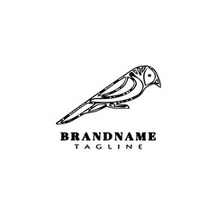bird logo hand drawn icon design template black isolated vector illustration