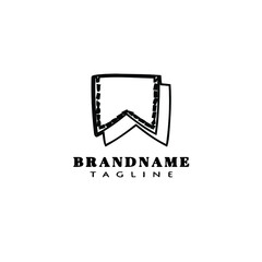 bookmark cartoon logo icon design template black vector illustration