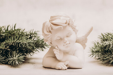 angel with christmas tree