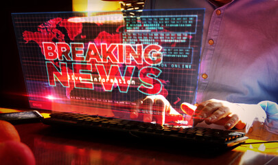 Breaking News broadcast on screen illustration