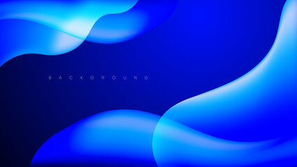 abstract blue fluid design on dark background. can be used for web banner, presentation, brochure or etc
