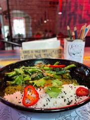 Thai rice with vegetables and chili
