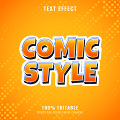 funny orange comic style with white path editable text effect