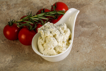 Soft cream cheese with herbs