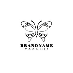 butterfly logo cartoon icon design template black vector illustration