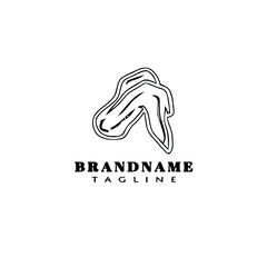 cute fried chicken logo icon cartoon design template black isolated vector illustration