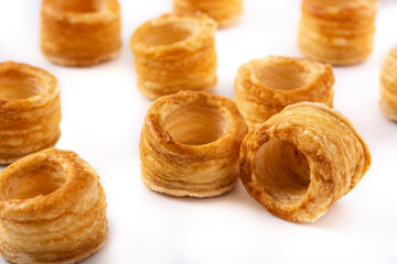 Traditional English Yorkshire pudding isolated on white background