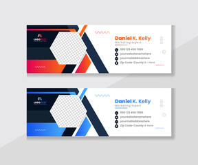 Modern creative business email signature template with minimal and clean style 
Corporate Email signature template and personal social media cover templates or email footer with an author photo place 
