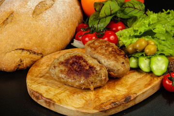 Homemade roasted cutlet minced meat