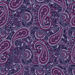 Damask Paisley seamless vector pattern for fabric design.