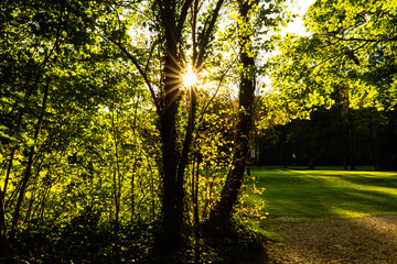 Golf course on the Isar in autumn