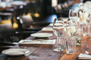 table setting at restaurant