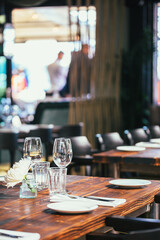 table setting at restaurant