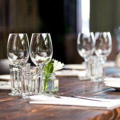 table setting at restaurant