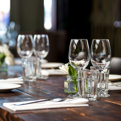 table setting at restaurant