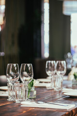 table setting at restaurant