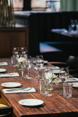 table setting at restaurant