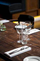table setting at restaurant
