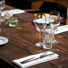 table setting at restaurant