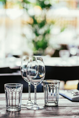 table setting at restaurant