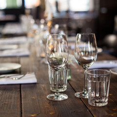 table setting at restaurant