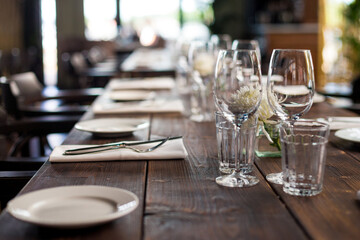 table setting at restaurant