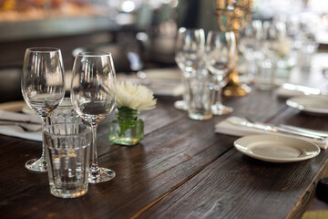 table setting at restaurant