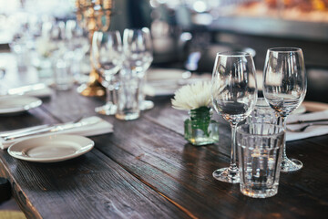 table setting at restaurant