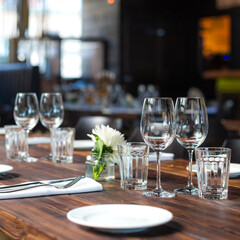 table setting at restaurant
