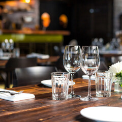 table setting at restaurant