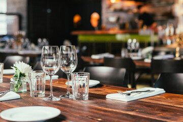 table setting at restaurant