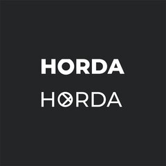 "HORDA" means geometric "chord". Logo elements: chord, segment, arc and secant. Vector. ..