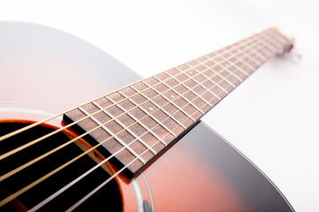 Fototapeta premium Guitar on a white background, music