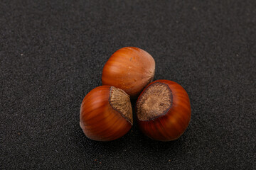 Hazelnut heap isolated over background